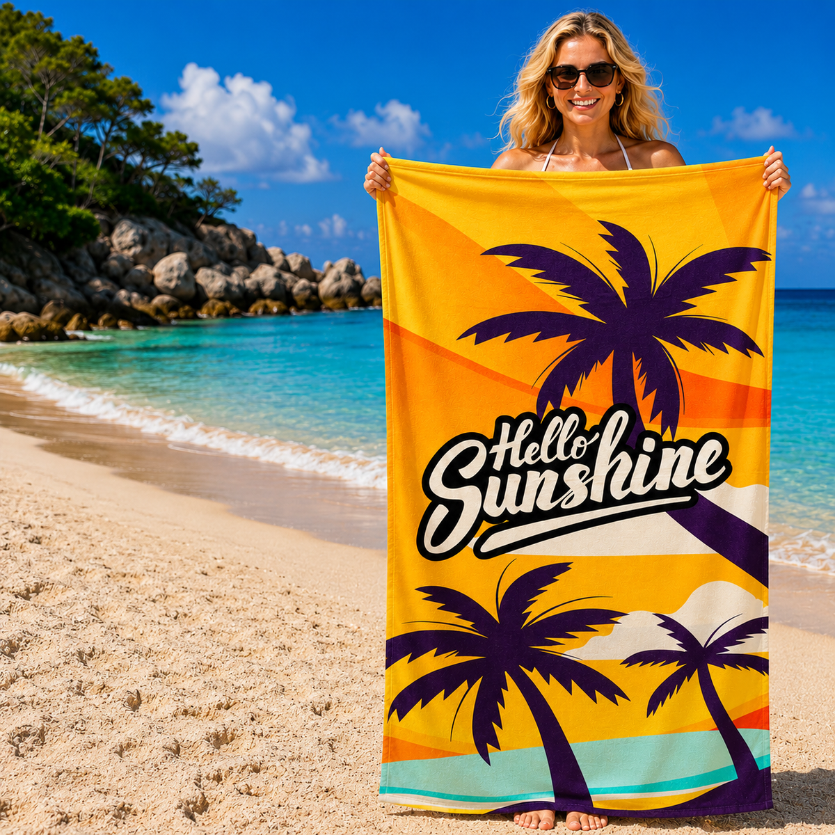 плажна кърпа Hello sunshine
